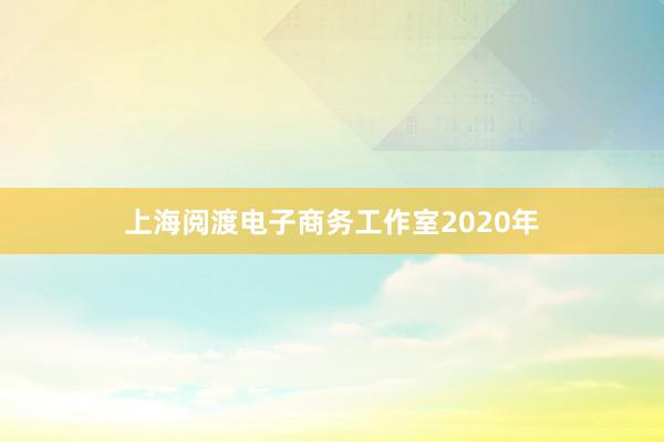 上海阅渡电子商务工作室2020年